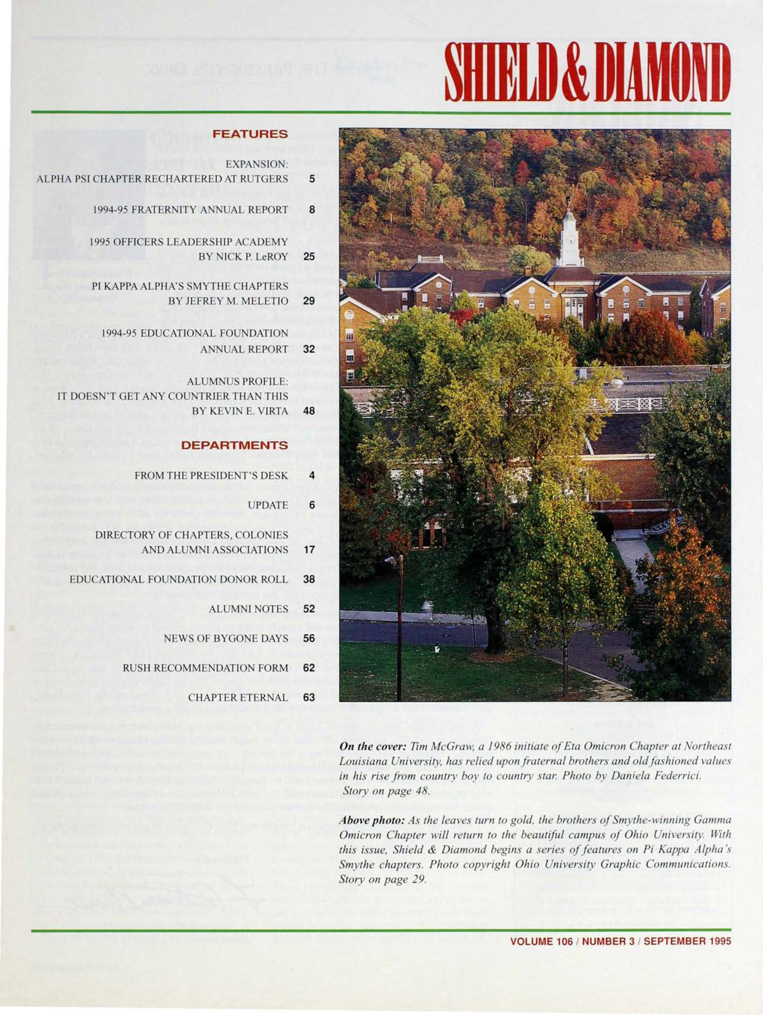 Shield & Diamond, Vol. 106, No. 3, Table of Contents